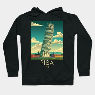 A Vintage Travel Illustration of Pisa - Italy Hoodie